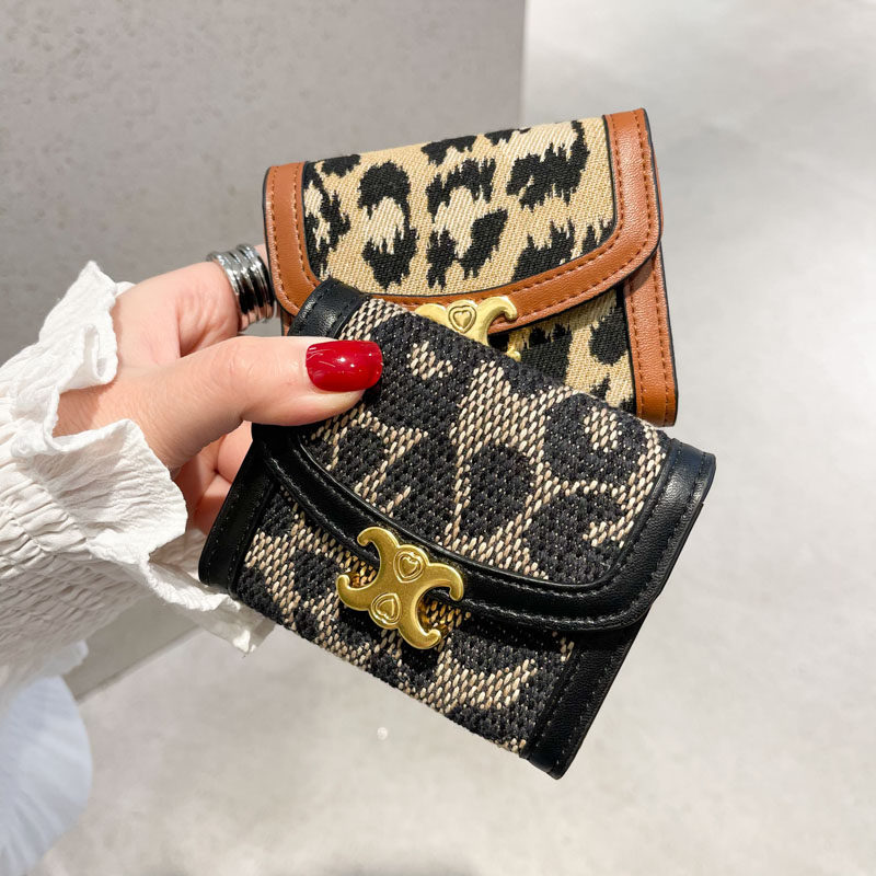 OneSeven Yiqi New Arc de Triomphe Women's Card Holder High-end Canvas BAO WEN Multi-card Bit Niche High Sense