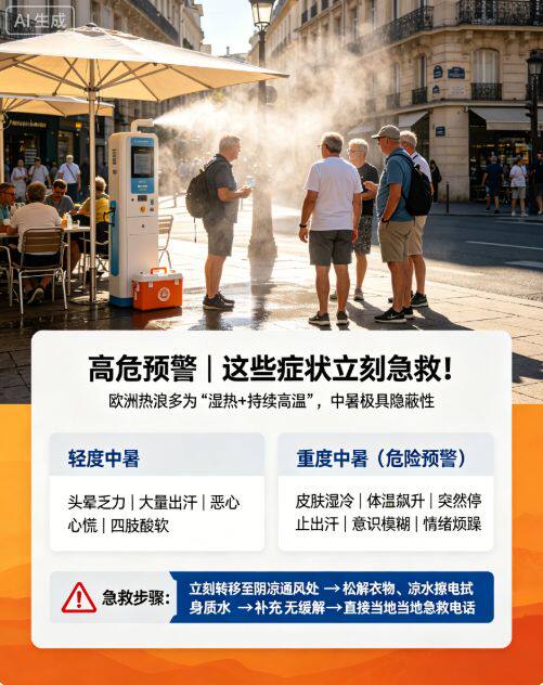法国留学生抱冰瓶抗高温!欧洲热浪成因、海外极端天气自救指南