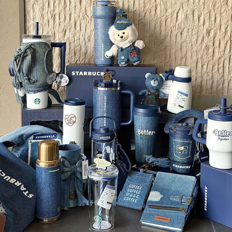 Starbucks Cup 2026 Denim Star Coffee Series Pocket Mug Straw Glass Stainless Steel Portable Insulated Cup