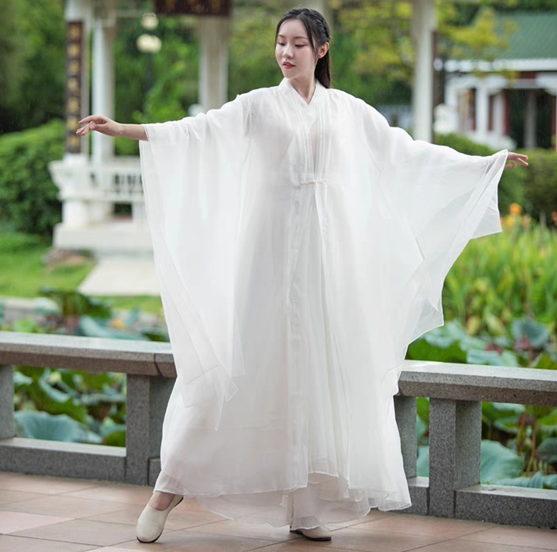 Yi Xiu Yun - Wide-Sleeved Zen Dance Outerwear, Hanfu-Style Modified Zen-Inspired Ancient Style, Elegant and Ethereal Classical Performance Robe for Women
