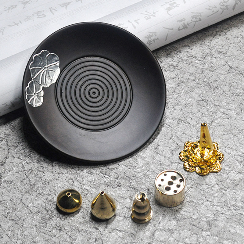 Incense plate Agarwood plate incense burner line incense insert teacup holder Household coaster Incense burner Ebony line incense burner Incense burner Incense burner