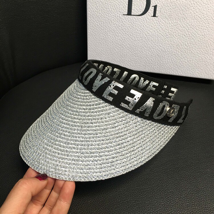Women's summer hats, straw hats for face protection and sun protection, fashionable open-top versatile hats, letter casual cool hats, trendy detail image 2