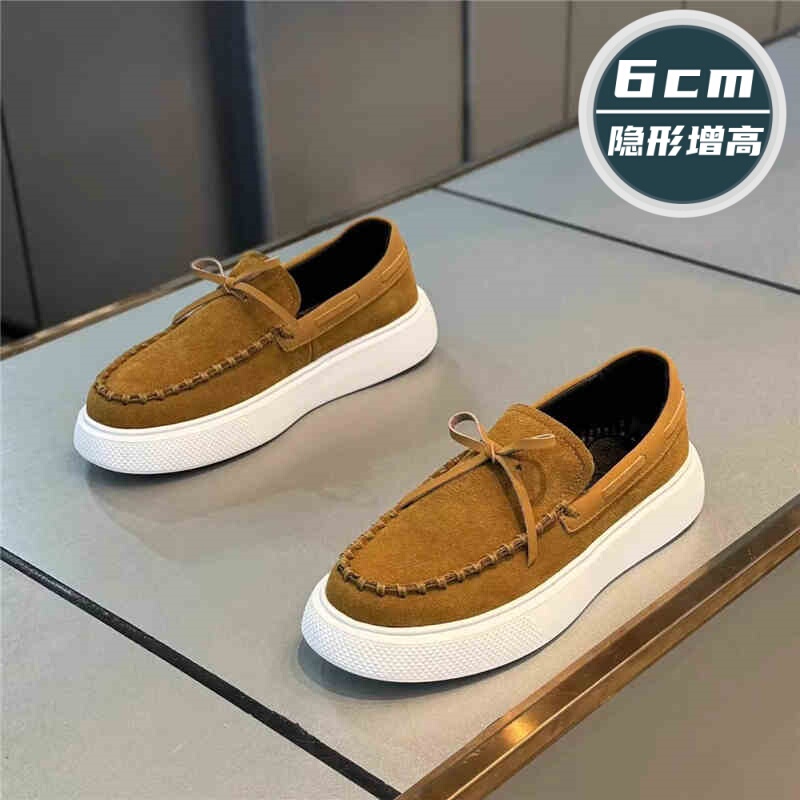 Thick-Soled Invisible Height-Increasing Loafers for Men, Casual Driving Shoes, Boat Shoes, Slip-On Moccasins, European Style