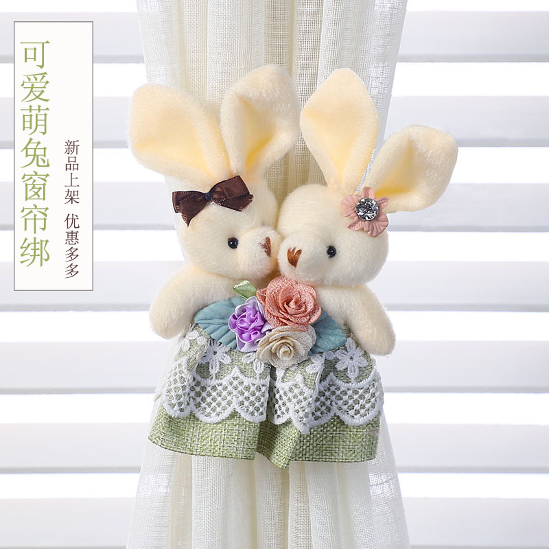 Cute Nordic Rabbit Curtain Strap European Curtain Buckle Bedroom Living Room Children's Room Versatile Door Curtain Sheer Curtain Tie