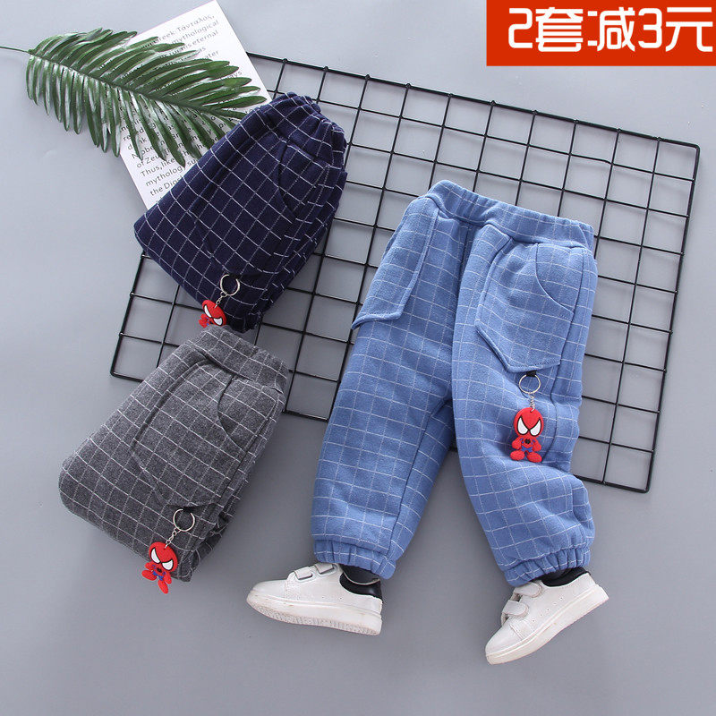 Little boy baby warm children's clothing pants boys and girls infant winter new Korean version thickened children's cotton pants 1-2-3-4 years old