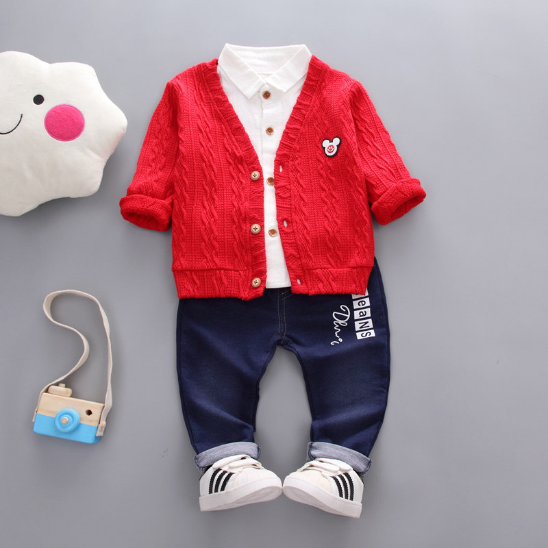 Boys and Children's Kids Package 0 Korean Ocean Clothes Spring and Autumn 3 Baby Child Clothes 3 - piece 1 - 5 years old