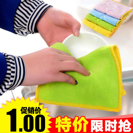 Ultrafine fiber double-sided absorbent smear towel thickened with unstained hair not stained with oil dishwashcloth kitchen dishcloth