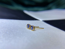 18K gold sapphire ear nails inlaid with Sri Lanka Retro - style simple commute - and - daisy blue trend
