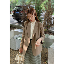 Juku suit jacket woman 2021 new small crowdbow tie pocket blouses high-grade casual loose western suit