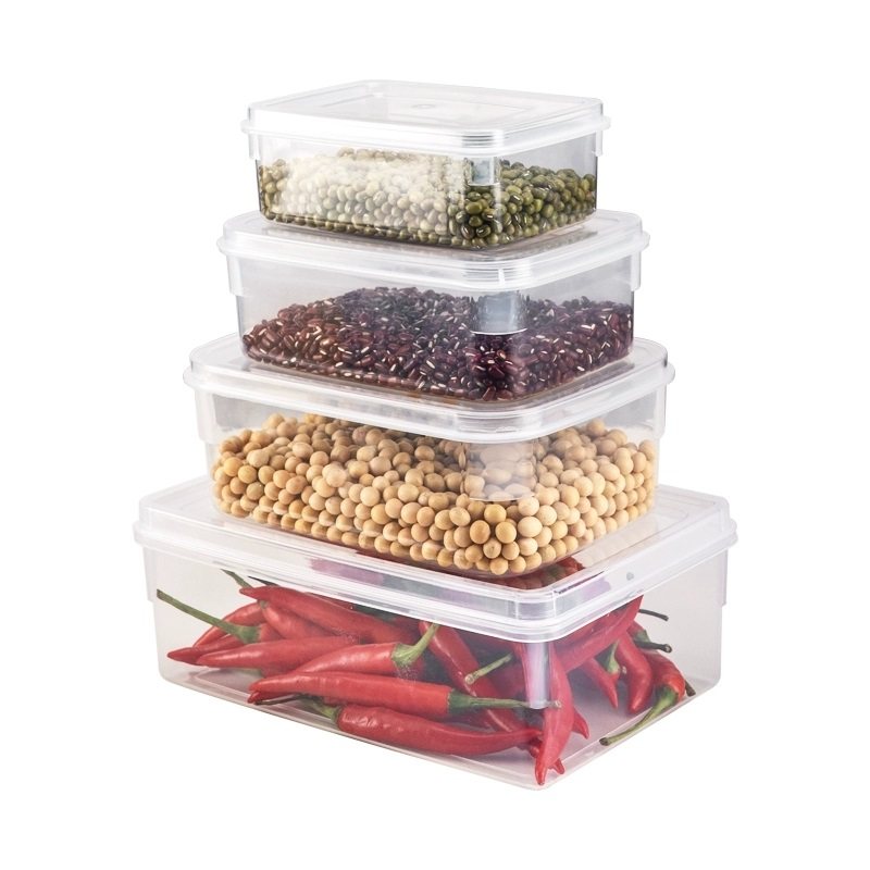 冰箱专用保鲜盒食品级透明带盖塑料盒子密封收纳盒长方形商用微波