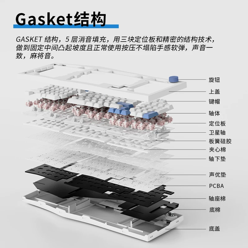 FEKER Alice98pro Special-shaped Ergonomic 3° Slope Full-key Hot-swap RGB Lighting Mechanical Keyboard