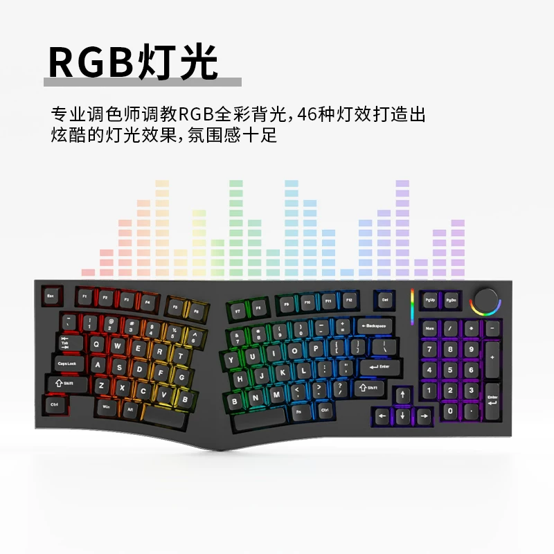 FEKER Alice98pro Special-shaped Ergonomic 3° Slope Full-key Hot-swap RGB Lighting Mechanical Keyboard