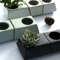 Nine Artisan Minimalist Geometric Ceramic Small Flower Pot Creative Home Ornament Small Vase Day Style Floral Flower Arrangement Pendulum