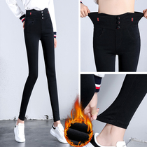 Small black pants tight leggings women wear fat mm high waist belly 2021 new summer and autumn thin elastic large size pants