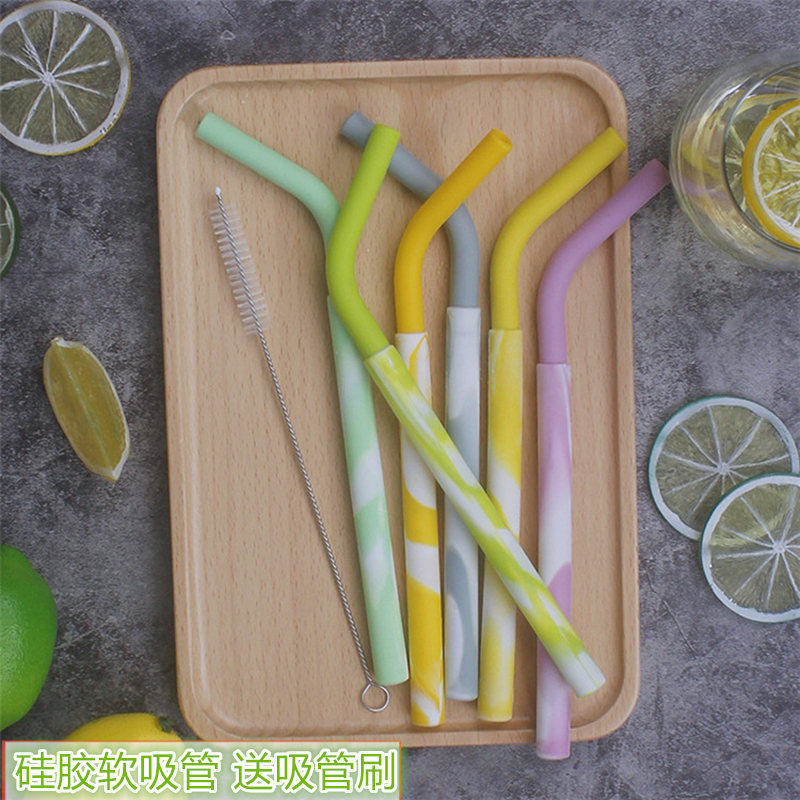 Baby drinks porridge Soft straw Eight precious rice Porridge Juice Milk Tea Silicone Straw Maternity Elderly Coarse Straw Non One-off