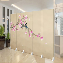 Assemble household screen partition block rental compartment split fabric company simple special flower and bird folding light