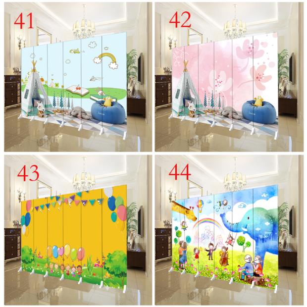 Thời trang tùy chỉnh phim hoạt hình trẻ em mẫu giáo màn hình phân vùng phòng ngủ phòng khách gấp cửa ra vào di động - Màn hình / Cửa sổ vách ngăn phòng khách bằng gỗ