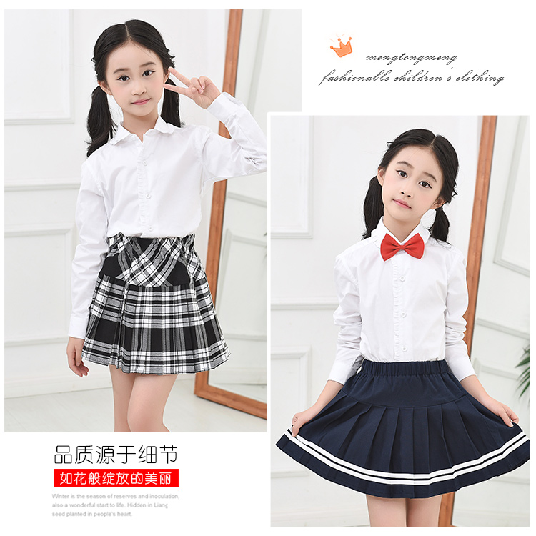 Váy nữ váy xếp li mùa xuân và mùa thu Học sinh Hàn Quốc Váy đen trong bộ đồng phục nữ công chúa lớn trang phục váy công chúa váy trẻ em đẹp