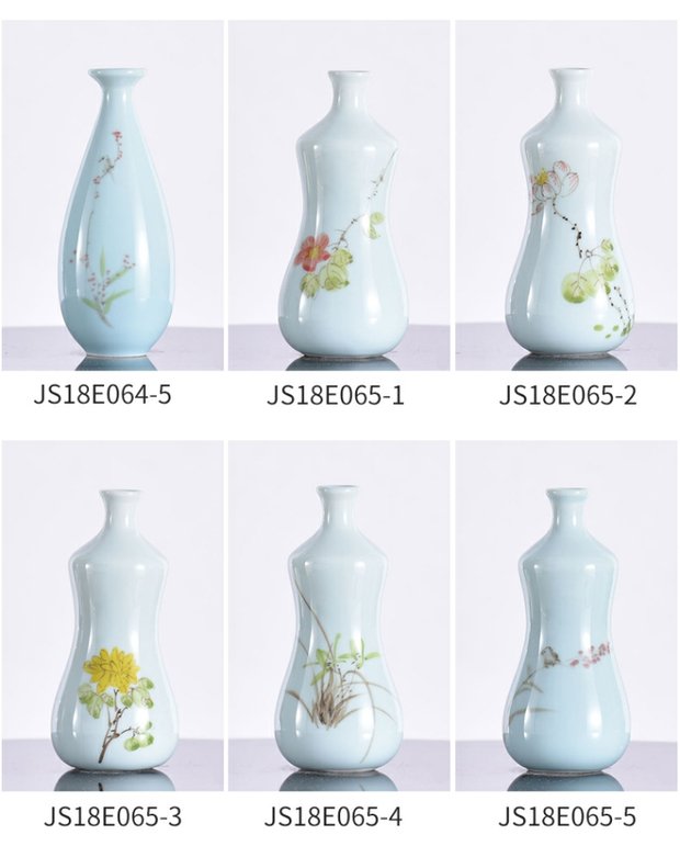Bình gốm nhỏ hoa khô cắm hoa sáng tạo nhỏ tươi hiện đại tối giản phòng khách trang trí nhà trang trí - Vase / Bồn hoa & Kệ chậu cây cảnh bằng gốm sứ