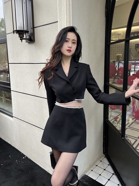 Hollinna Short Suit Suit for Women Spring & Fall 2025 New High-End Royal Sister Style Petite Two-Piece Set