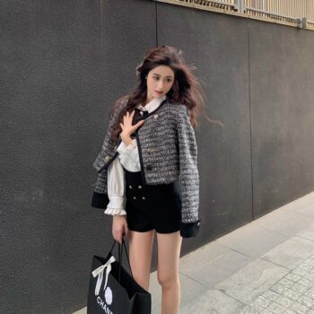 Hollinna Light Luxury Shiny Silk Woven Chanel-Style Fashion Suit Dress for Women, Spring and Autumn, High-End Slimming Little Dress for Socialites