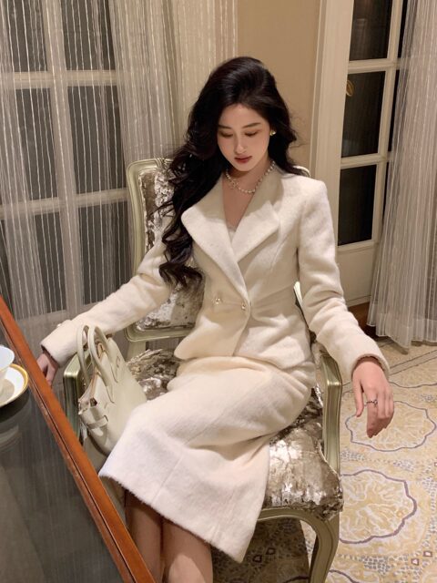 Hollinna New Chinese-Style Small Fragrance Suit Dress for Women, Autumn and Winter 2025 New Elegant and High-End French Two-Piece Set