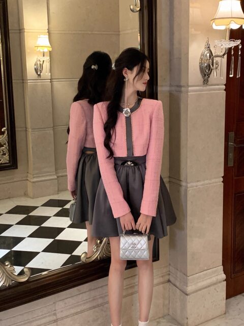 Hollinna Pink Short Jacket for Women, Spring and Autumn 2025 New Design, Niche Versatile Elegant Style Top