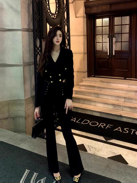 Hollinna Black Flared Casual Pants for Women, Autumn and Winter, Fleece-Lined and Thickened, 2025 New High-Waisted, Waist-Slimming, Slim-Fit Long Pants