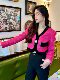 Hollinna woven pink small fragrant style short coat for women spring and autumn high-waisted versatile tops for small people
