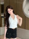 Hollin Sleeveless V Neck Short Vest for Women Summer 2025 New Original Design Accessible Luxury High-End Versatile Top