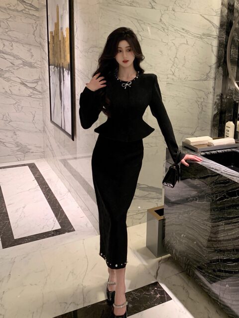 Hollin Hepburn's Cat New Chinese Suit Women's 2025 Spring and Autumn New dignified and elegant two-piece set