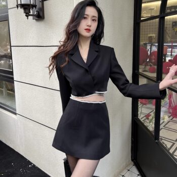 Hollinna Short Suit Suit for Women Spring & Fall 2025 New High-End Royal Sister Style Petite Two-Piece Set
