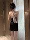 Hollin Pure Desire Cross Halter Neck Bodycon Dress for Women, Summer Socialite Style, High-End, Elegant, Sexy Backless Short Dress