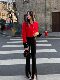 Hollinna Bright Red Wool Tweed Jacket for Women, Versatile Short Design with a High-End Feel for Spring, Autumn, and Winter