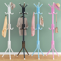 Modern simple hanger Floor-to-ceiling Wrought iron bedroom hanger Single rod shelf Simple foyer coat rack