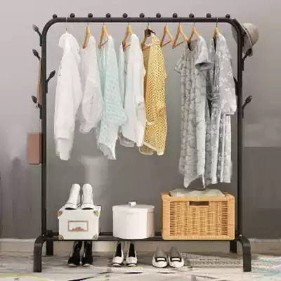 Drying rack floor-to-ceiling household indoor hanging coat rack folding clothes hanger simple clothes bar bedroom hanging clothes rack