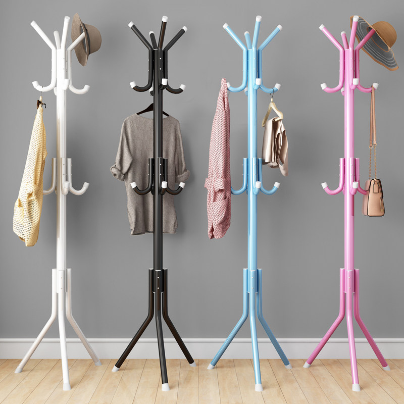 Simple floor-to-ceiling coat rack household economy fashion hanger living room bedroom single pole clothes rack storage rack