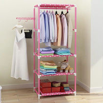 Multi-function coat rack Floor-to-ceiling simple hanger Household bedroom clothes rack Indoor drying rack storage rack