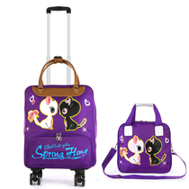 2020 new cartoon trolley travel bag Womens mother bag Short trip bag mens large capacity boarding luggage bag