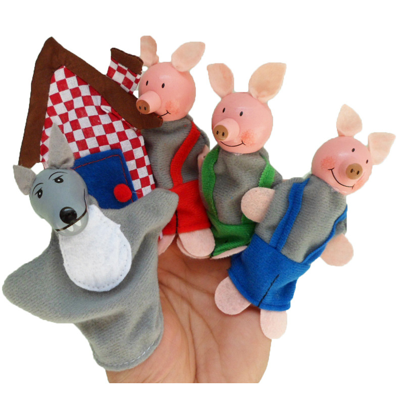 Finger Doll Ploy Classroom Interactive Teaching Aids Three Small Pig Forest Animals Little Red Hat Mermaid