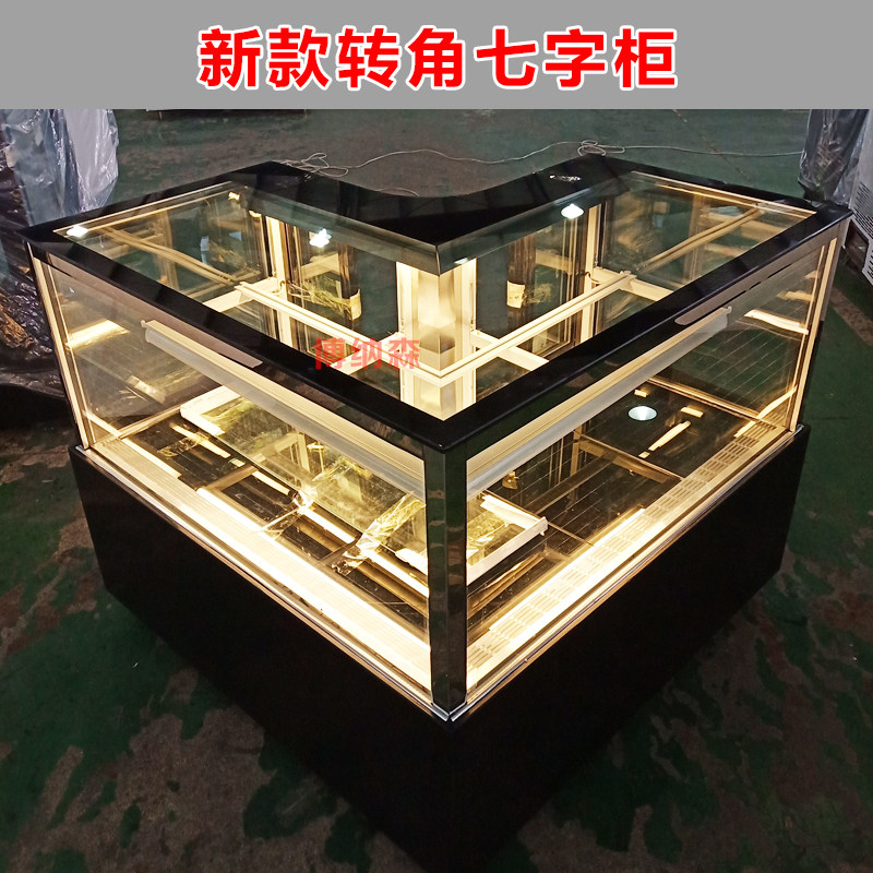 Corner seven-shaped cake cabinet refrigerator display cabinet fruit dessert dessert mousse commercial air-cooled fresh-keeping cabinet