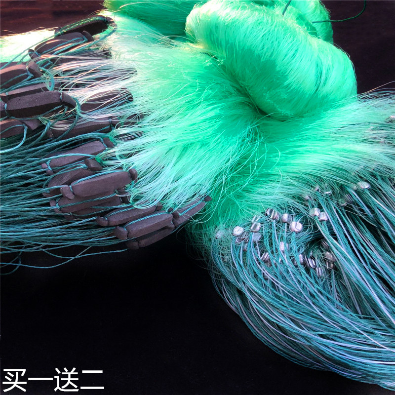 Imported silkscreen fish web slime net 1 5 m 2 m 3 m high aggravated plus coarse 100 m three-layer fishing net fishing gear