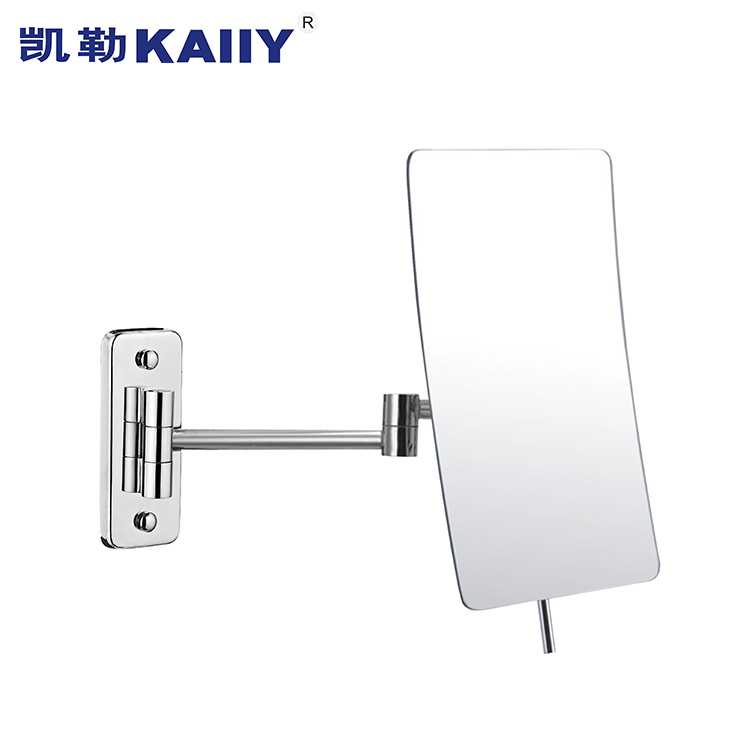 Bathroom Makeup Mirror Fold Hotel Makeup Room Swivel Telescopic Mirror One-sided Magnify Beauty Mirror Wall-mounted Free