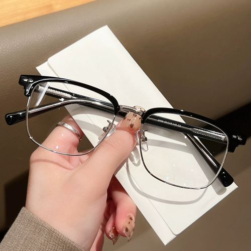 LL283 Большое лицо и половина бокалов мужской ретро -ретро -каркасный кадр прилив прилив прилив красивые глаза миопий