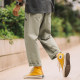 Tu Xiansen 2024 Summer Retro Drawstring Solid Color Straight Casual Pants Men's Trendy Loose Nine-Point Pants Cargo Pants