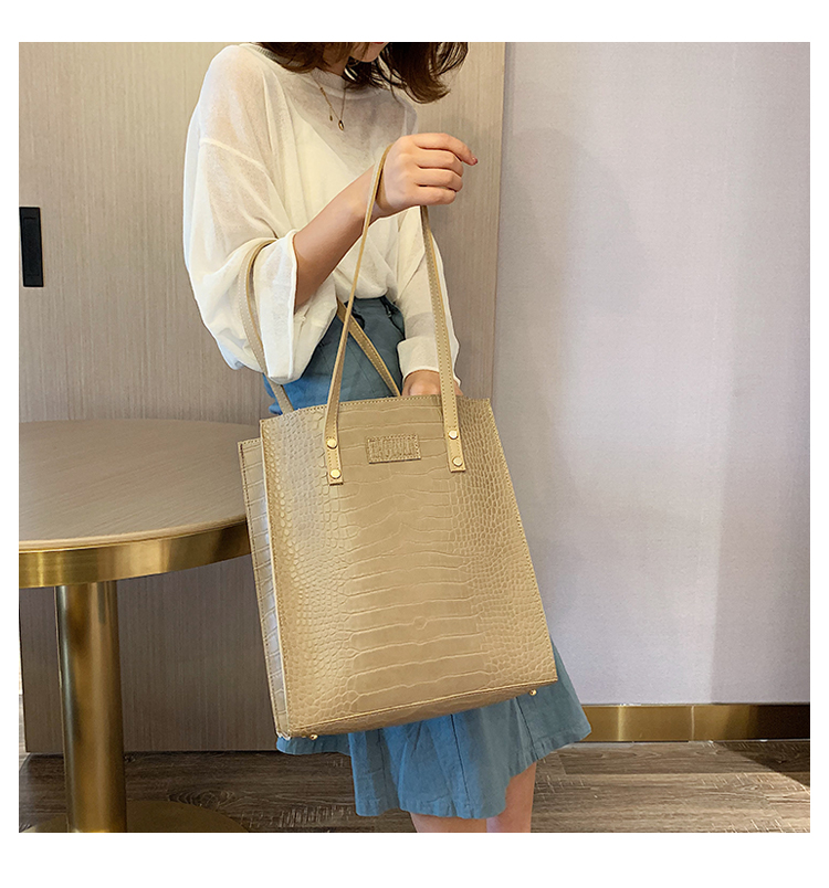 Túi xách nữ lớn 2019 thời trang mới họa tiết cá sấu công suất lớn túi tote đơn giản, túi đeo vai hoang dã - Túi xách nữ túi nữ đẹp