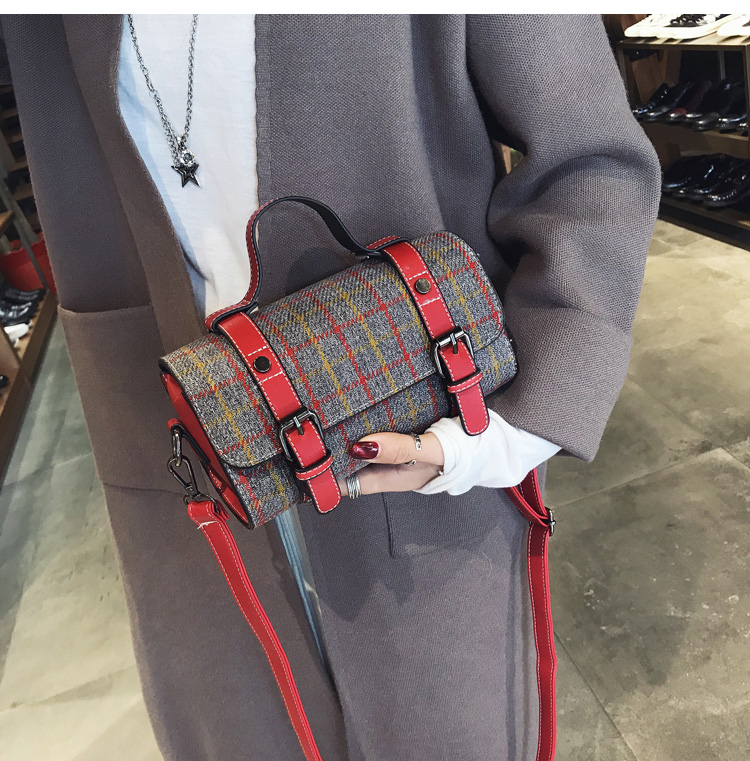 Mùa thu 2019 mới của Hàn Quốc lưới retro Boston xách tay hoang dã sang trọng gối túi đeo vai nữ túi - Túi xách nữ ví pedro nữ chính hãng