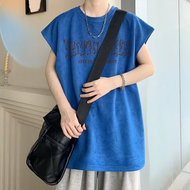 ເສື້ອຍືດແຂນຍາວ Waistcoat ເດັກຊາຍ summer thin ins fashion brand basketball sports t-shirt loose trendy sweat vest vest