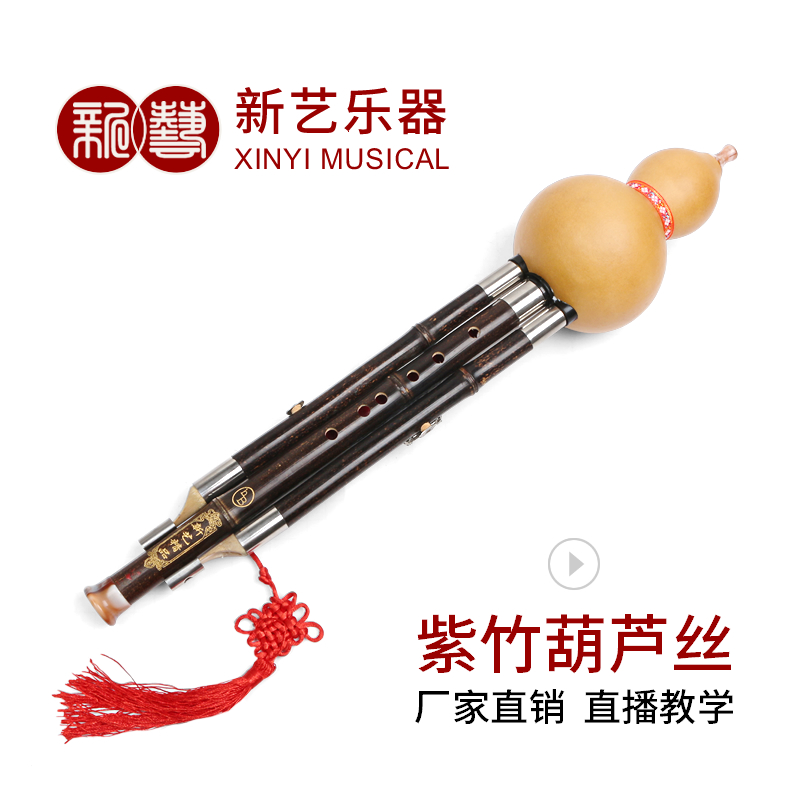 New Art Purple Bamboo Hulusi Instrument C Cut B Tone Professional Playing Type Hulusi Children Adult Beginners