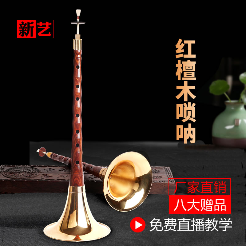 New art Red sandalwood Percussion Instruments Full Range Of Suona Musical Instruments Beginners Professional Playing Type Professional Suona D Horn-Taobao